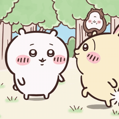 Cartoon Rabbit With Pink Cheeks GIF