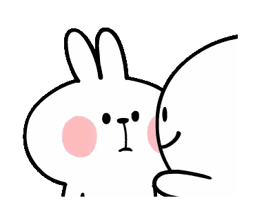 Cartoon Rabbit With Pink Nose And Cheek Sticker