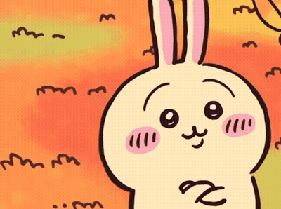 Cartoon Rabbit With Pink Nose And Ears GIF