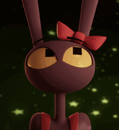 Cartoon Rabbit With Red Bow GIF