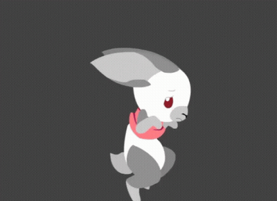 Cartoon Rabbit With Scarf Walking GIF