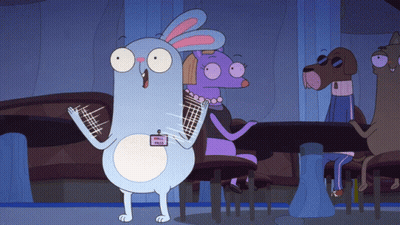 Cartoon Rabbit With Walk Pass Nametag