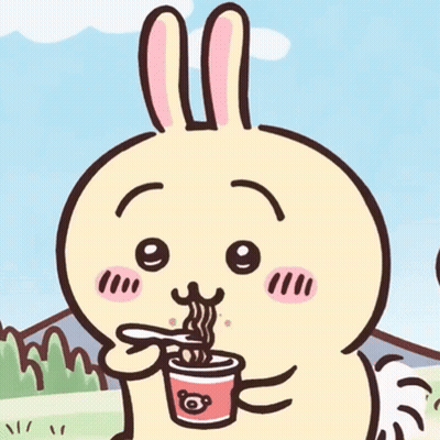 Cartoon Rabbit With White Tail In Grass GIF