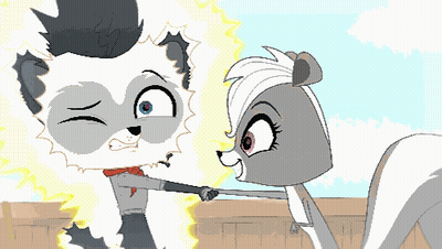 Cartoon Raccoon And Squirrel GIF