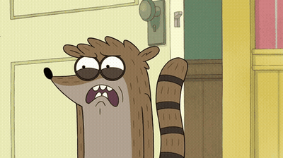 Cartoon Raccoon At Door With Key GIF