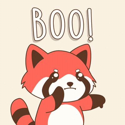 Cartoon Raccoon Saying Boo GIF