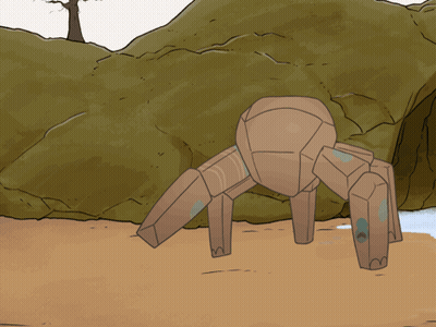 Cartoon Raccoon Standing Next To Spider GIF