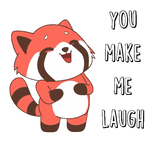 Cartoon Raccoon With You Make Me Laugh Sticker
