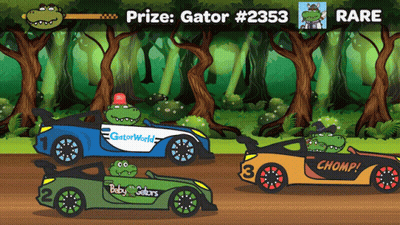 Cartoon Racing Game With Gator #2353 GIF