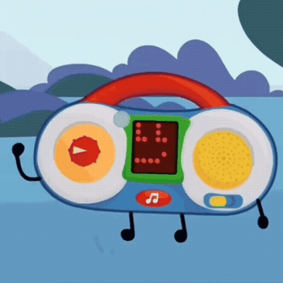 Cartoon Radio With Arms And Legs GIF