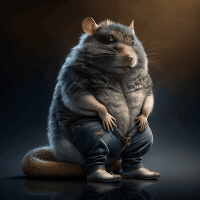 Cartoon Rat In Jeans And Sneakers GIF