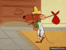 Cartoon Rat Slowpoke Rodriguez Journey GIF