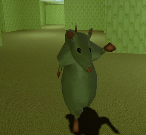 Cartoon Rat Standing In Hallway GIF