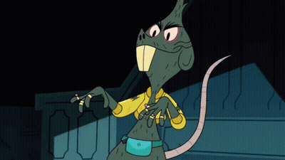 Cartoon Rat Wearing Yellow Shirt And Blue Belt GIF