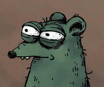Cartoon Rat With Big Eyes And Mouth GIF
