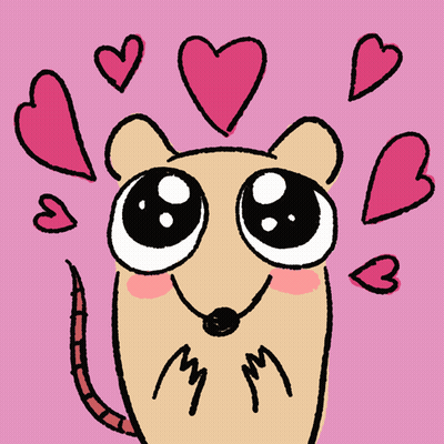 Cartoon Rat With Hearts GIF