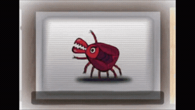 Cartoon Red Bug With Big Mouth GIF