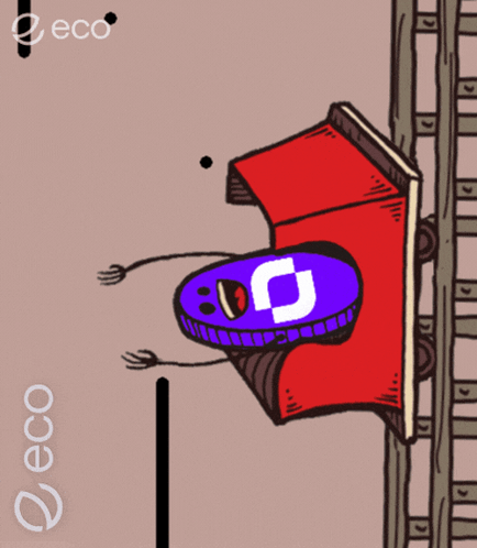 Cartoon Red Car With Purple Coin And Eco GIF