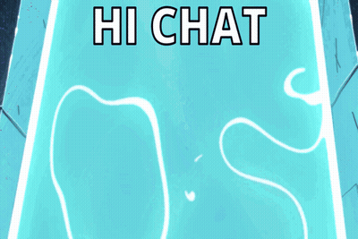 Cartoon Red Eyes Saying Hi Chat GIF