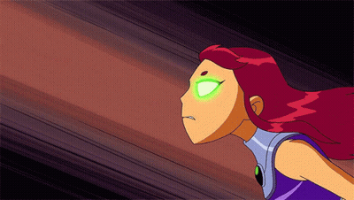 Cartoon Red Hair Green Eyes Flying Through Air GIF