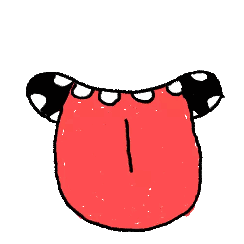 Cartoon Red Tongue With I Sticker