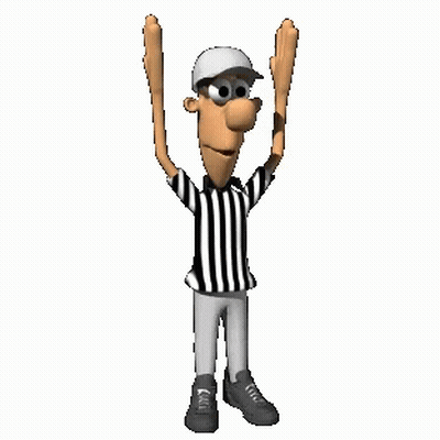 Cartoon Referee Arms In Air GIF