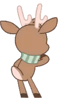 Cartoon Reindeer Wearing Scarf And Antlers Sticker