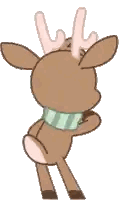 Cartoon Reindeer With Scarf And Antlers Sticker