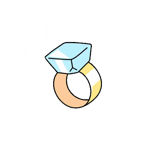 Cartoon Ring With Diamond Sticker