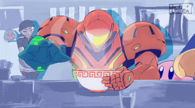 Cartoon Robot Eating Ramen GIF