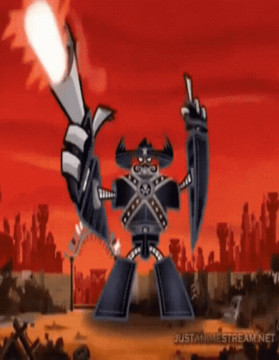 Cartoon Robot Holding a Gun