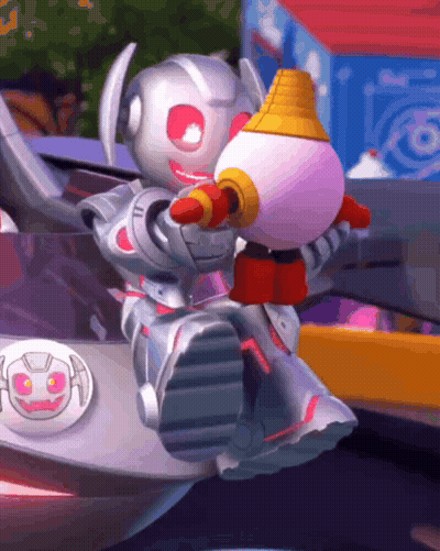 Cartoon Robot Holding Another Robot GIF
