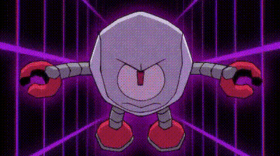 Cartoon Robot In Dark Room With Purple Lights GIF