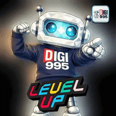 Cartoon Robot In Digi 995 Level Up Sweater GIF