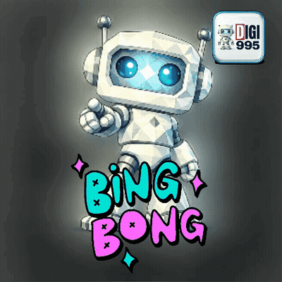 Cartoon Robot Saying Bing Bong GIF