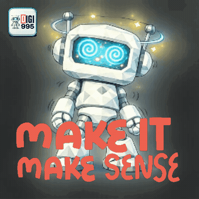 Cartoon Robot Saying Make It Make Sense GIF