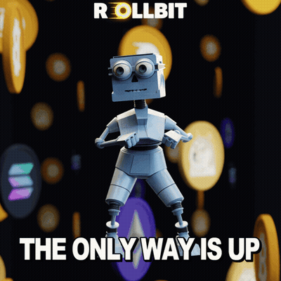 Cartoon Robot Saying The Only Way Is Up GIF