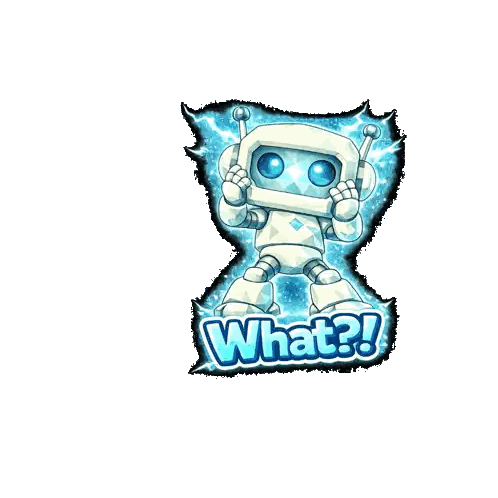 Cartoon Robot Saying What Sticker