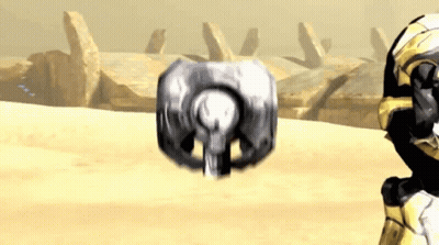 Cartoon Robot Standing In Desert GIF