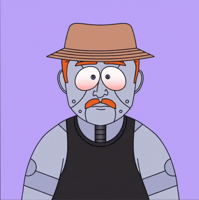 Cartoon Robot Wearing Hat Smoking