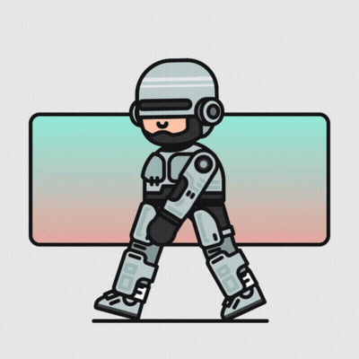 Cartoon Robot Wearing Helmet And Headphones GIF