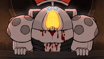Cartoon Robot With Blood Dripping From Mouth GIF