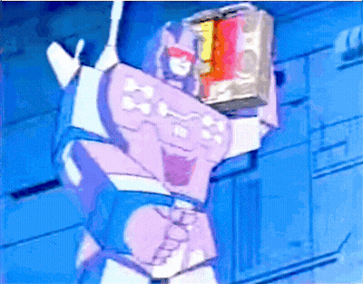 Cartoon Robot With Box On Back GIF