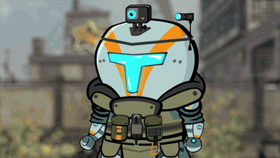 Cartoon Robot With Camera Attached To Head GIF