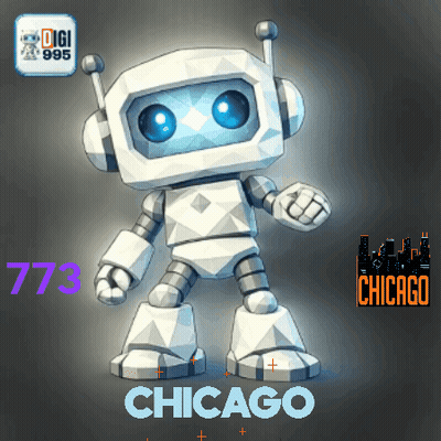 Cartoon Robot With Chicago On It GIF
