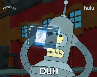 Cartoon Robot With Duh On Chest GIF