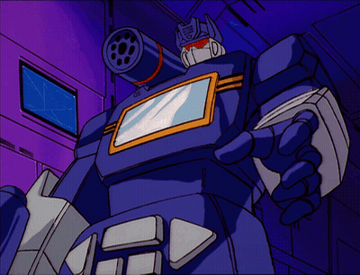 Cartoon Robot With Gun On Head GIF