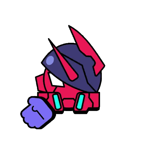 Cartoon Robot With Horns Sticker