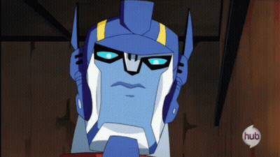 Cartoon Robot With Hub Logo GIF