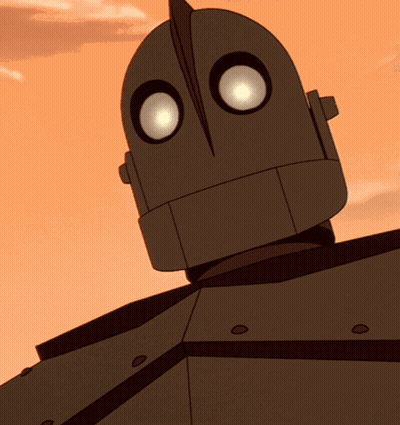 Cartoon Robot With Large Helmet GIF
